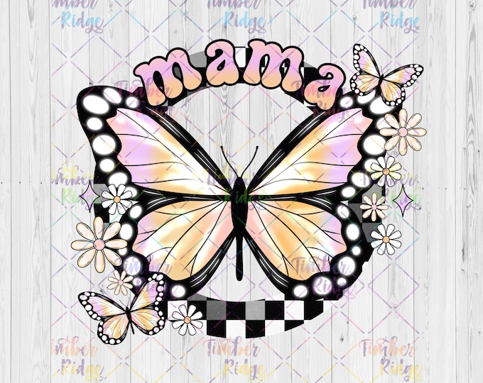 UV DTF Decal Mama Butterfly UV Decal Printed Tumbler Decal