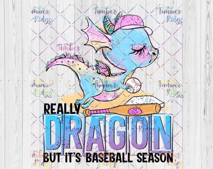 UV DTF Decal Really Dragon Baseball Season,  Dragon Tumbler Decal,  Gift for Her