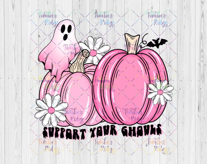 UV DTF Decal Support Your Ghouls Tumbler Decal Breast Cancer UV Decal