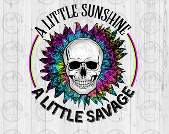 Clear Cast Decal | A Little Sunshine A Little Savage Tumbler Decal  | White Cast Decal