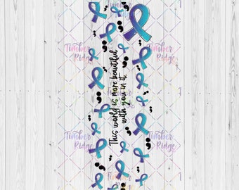 UV DTF Suicide Awareness Pen Wrap | Epoxy Pen Wrap Set | Glitter Pen Wrap