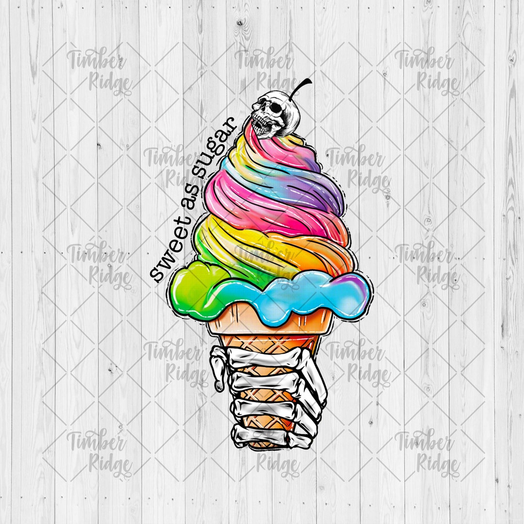 Sweet as Sugar Skull Ice Cream Cone Clear Cast Decal Etsy