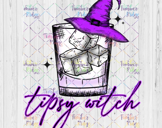 UV DTF Decal | Tipsy Witch Decal | Witchy Tumbler Decal