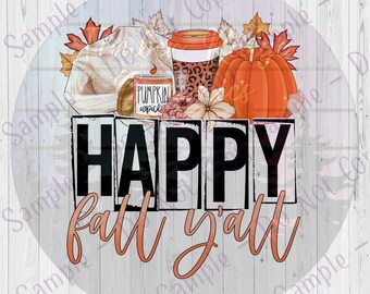 Happy Fall Yall Tumbler Decal - Clear Cast Decals -  Christmas Tumbler Decal - Clear Cast Tumbler Decal