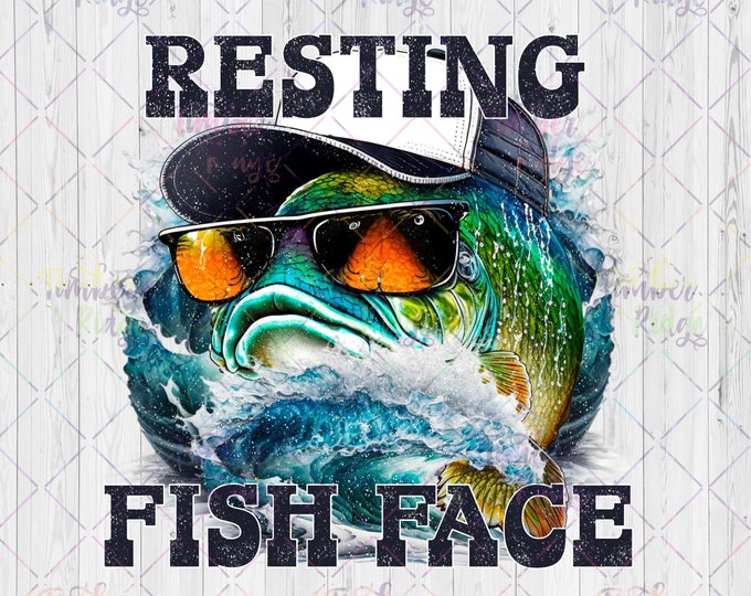 UV DTF Decal Resting Fish Face Decal | Fishing Decal | Fish Tumbler Decal | UV Tumbler Decal