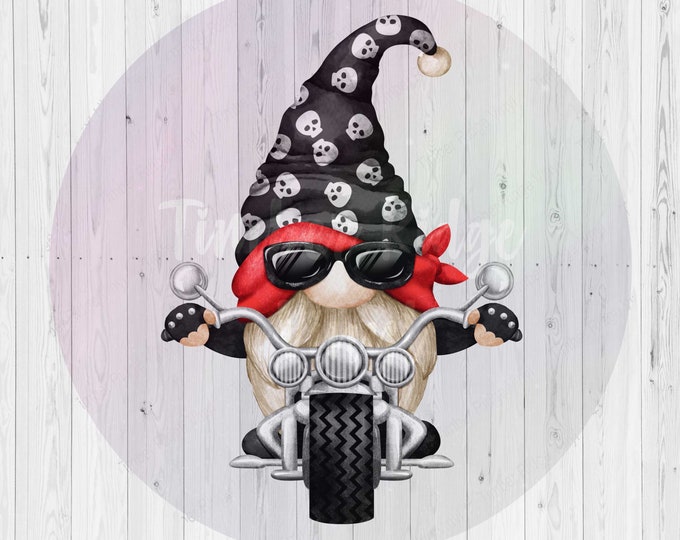 Motorcycle Gnome Decal ,  Biker Gnome , Clear Cast Decals , Scandinavian Gnomes Tumbler Decal , Gnomes for Mother's Day , Tumbler Decal
