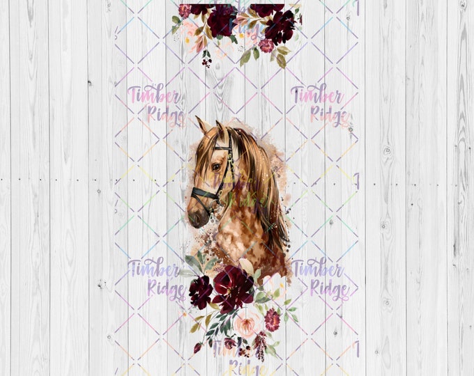 UV DTF Floral Horses Printed Pen Wraps | Pen Wraps | Epoxy Pen Wrap Set | Glitter Pen Wraps