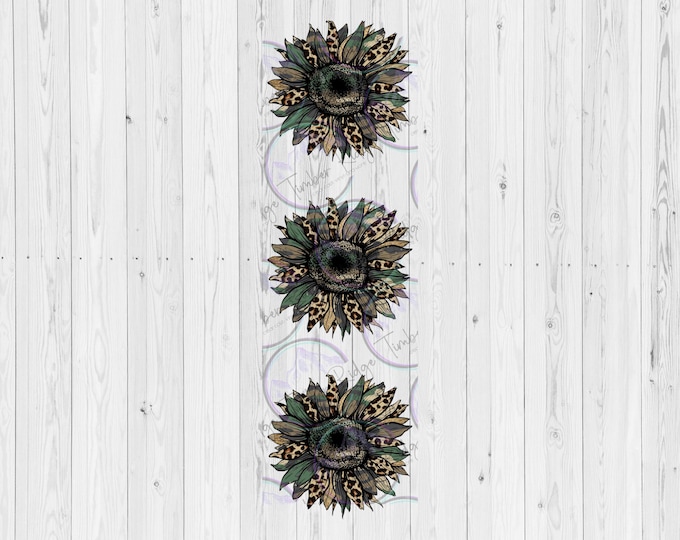 UV DTF Decal | Camo Sunflower | Tumbler Decal | Keychain Decal | Phone Grip Decal | UV Sticker