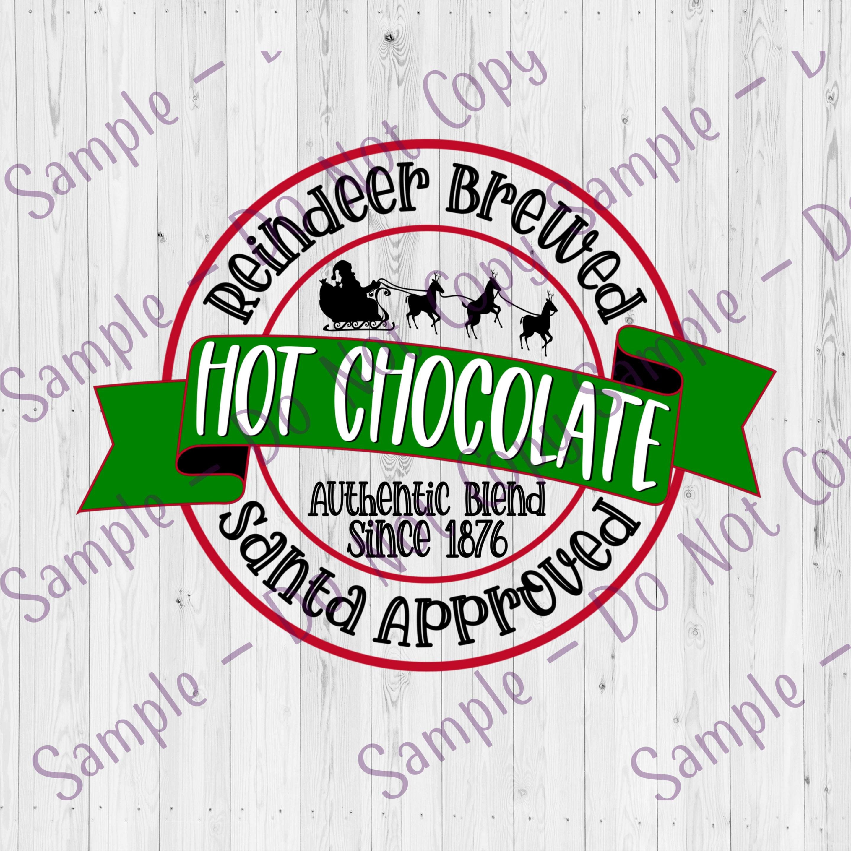 Santa Hot Chocolate , Clear Cast Decals , Tumbler Decal , Reindeer