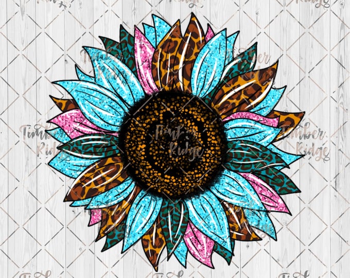 UV DTF Decal | Bright Pretty Sunflower | Tumbler Decal