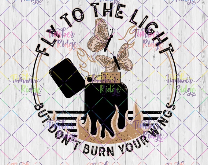 UV DTF Decal | Fly to The Light Don't Burn Your Wings | Tumbler Decal