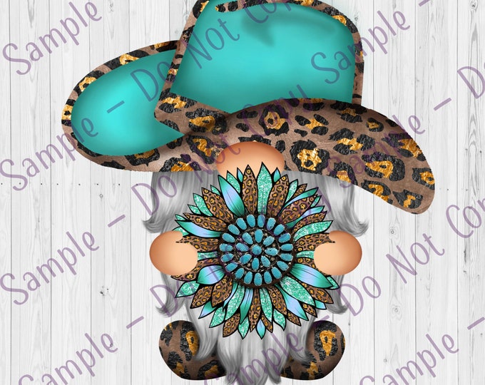 UV DTF Decal , Leopard Turquoise Cow Print Sunflower Decal - UV Tumbler Decal