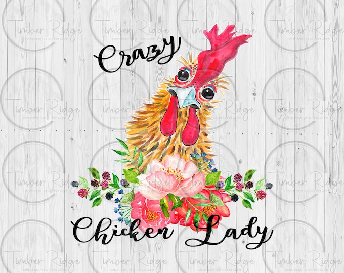 UV DTF Decal - Crazy Chicken Lady