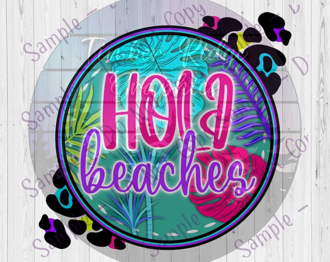 UV DTF Decal | Hola Beaches Decal | Summer Sticker