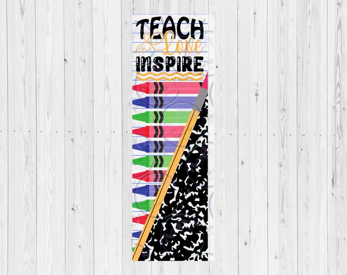 UV DTF Teacher Pen Wraps - Teach Love Inspire Pen Wrap - Teacher Gift - Epoxy Pen Wrap Set - Printed Pen Decal