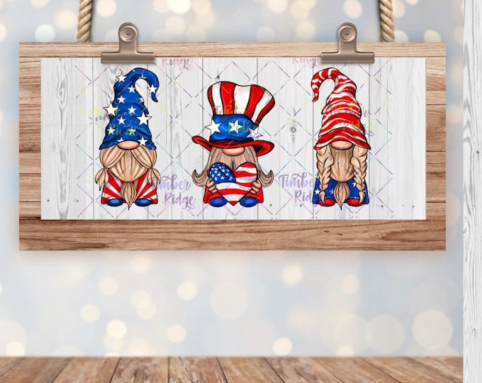 UV DTF Glass Can Wrap - Patriotic Gnome Tumbler Wrap  - Fourth of July Gnome Can Wrap