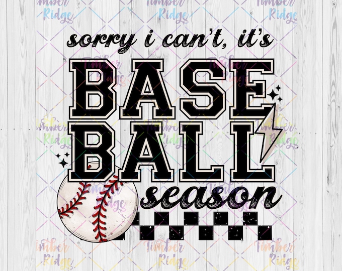 UV DTF Decal - Baseball Decal , Sorry I Can't It's Baseball Season , UV Decal