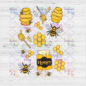 UV DTF Element Sheet - Bees Element Sheet