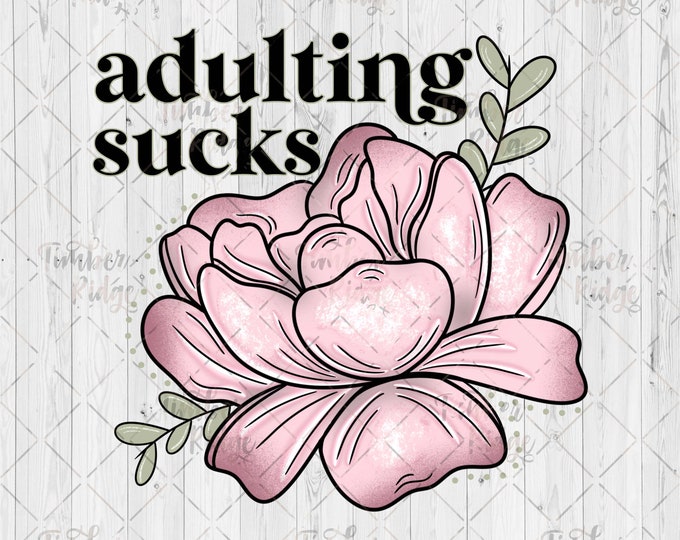 UV DTF Decal | Adulting Sucks | Tumbler Decal | Sassy Tumbler Decal | Sarcastic Decal