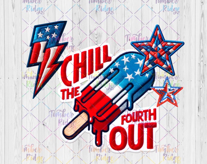 UV DTF Decal Chill The Fourth Out | Glass Can Decal