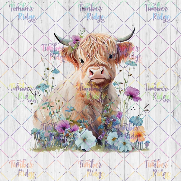 UV DTF Highland Cow Decal - Tumbler Decal - UV Sticker