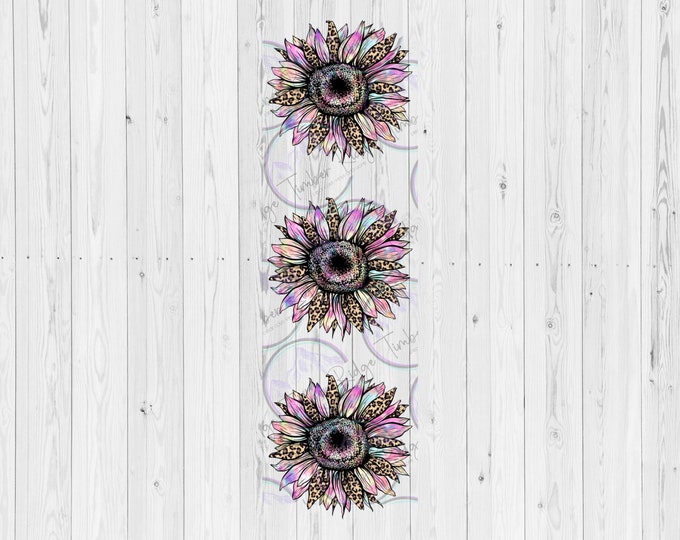 UV DTF Decal | Pink Sunflower Tumbler Decal | Sunflower Sticker