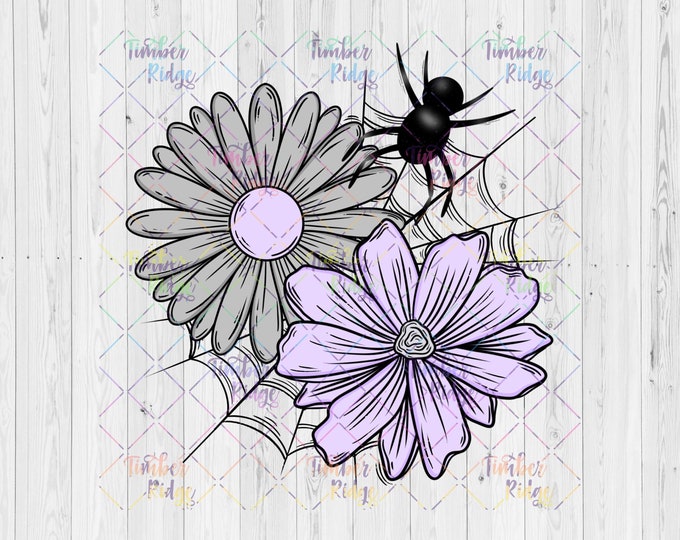 UV DTF Floral Spider Tumbler Decal