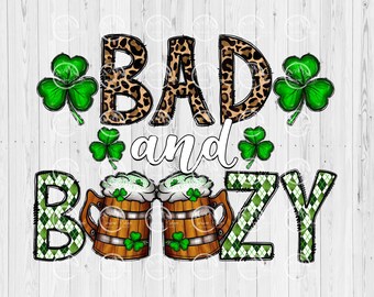 St. Patrick's Day Beer Decal , Decal ,  Clear Cast Decal , Bad and Boozy Tumbler Decal , Tumbler Decal