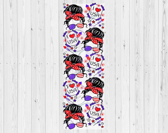 UV DTF Pen Wraps | Patriotic Mom Pen Wrap | I Love USA Pen Wrap | Printed Pen Wrap