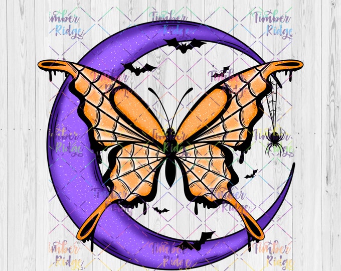 UV DTF Decal | Butterfly Moon Decal | Tumbler Decals | Glass Can Sticker