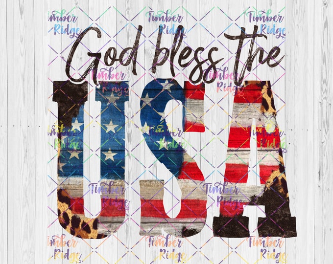 UV DTF Decal | God Bless the USA| Tumbler Decal | Glass Can Decal