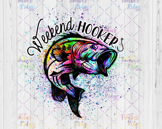 UV DTF Decal Fish Decal | Weekend Hooker Decal | Neon Fish Tumbler Decal | UV Tumbler Decal