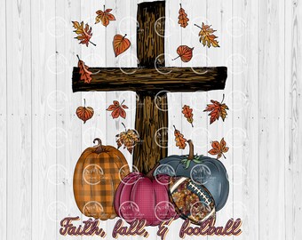 Faith Fall and Football - Clear Cast Decals - Tumbler Decal - White Decals