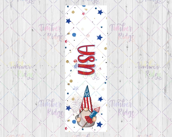 UV DTF Patriotic Gnome Pen Wraps | Patriotic Pen Wrap | USA Pen Wrap | Printed Pen Wrap