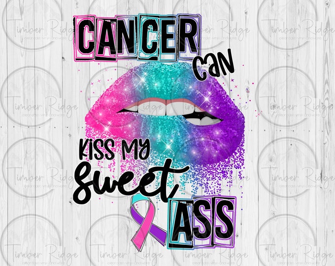 UV DTF Decal | Cancer Kiss My Sweet A** | Tumbler Decal | Tumbler Decal