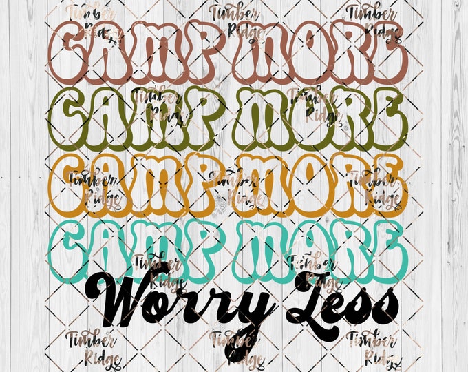 UV DTF Decal Camp More Worry Less | Camping Decal | Tumbler Decal