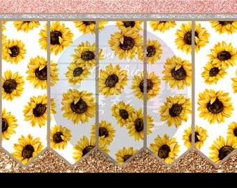 Sunflower Pencil Printed Tumbler Wraps - Clear Cast Tumbler Wrap - White Cast Tumbler Wrap