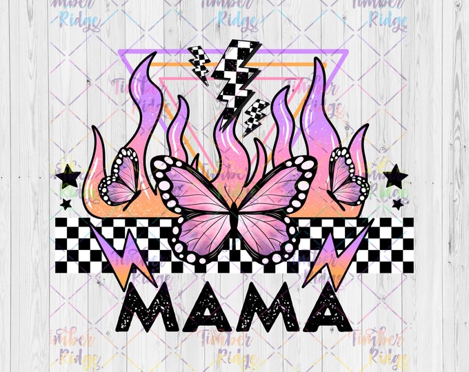 UV DTF Decal Mama Butterfly - Tumbler Decal - UV Decal