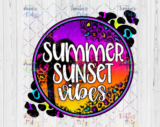 UV DTF Decal | Summer Sunset Vibes Decal | Summer Sticker