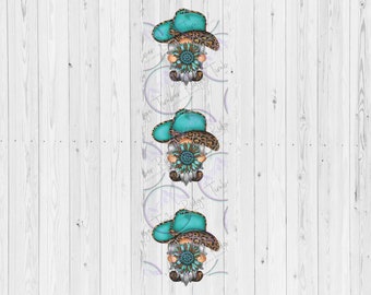 UV Decal | Leopard Turquoise Cowboy Western Decal | UV Sticker