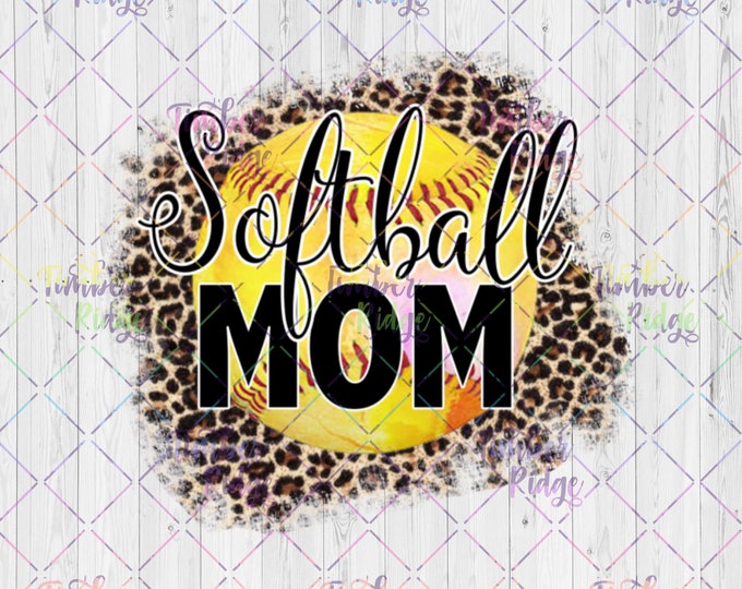 UV DTF Decal Clear Cast Decal for Tumblers, Softball Mom, Softball, Leopard Decal, Popular Tumbler Decals, Animal Print