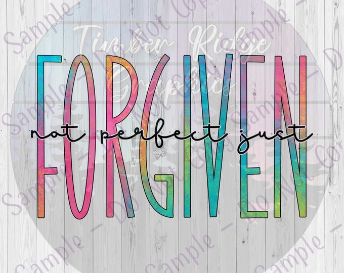 UV DTF Decal Not perfect Just Forgiven Tumbler Decal - Clear Cast Decals -  Christmas Tumbler Decal - Clear Cast Tumbler Decal