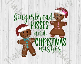 Gingerbread Kisses and Christmas Wishes| Clear Cast Decals | Christmas Tumbler Decal | Winter | Gingerbread| Tumbler Decal