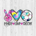 Clear Cast Decals , Peace Love Soccer , Peace Love Tumbler Decal