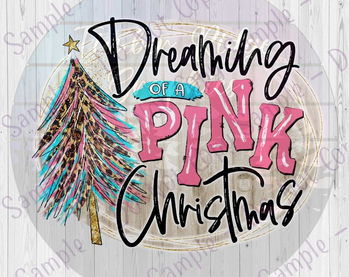 Dreaming Of A Pink Christmas Tumbler Decal - Clear Cast Decals -  Christmas Tumbler Decal - Clear Cast Tumbler Decal