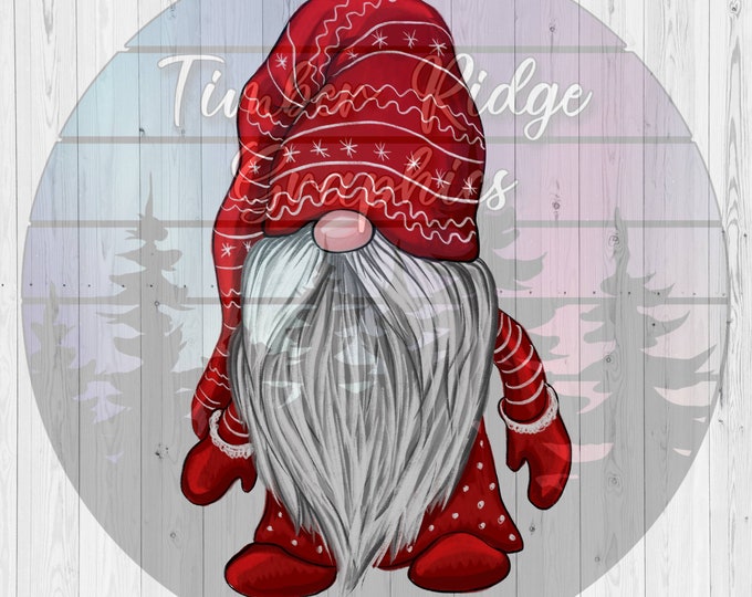 Red Christmas Gnome , Clear Cast Decals , Christmas Tumbler Decal , Scandinavian Gnome,  Tumbler Decal