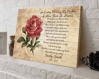 Roses Grow In Heaven For Daughter With Roses Background Digital Download Loss Sympathy Gift