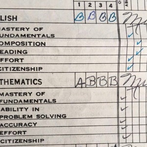 Boletín de calificaciones del año 1962