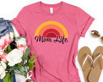 Retro Mom Life Shirt * Mom Life Retro Tee * Mother's Day Shirt * Mother's Day Gift * Retro Rainbow Mom Life Shirt* Retro Sunset Mom Life Tee