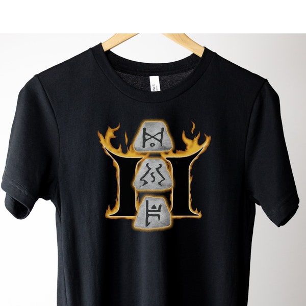 II And Runes On Fire Shirt * Enigma Runes Shirt * Enigma Runes Graphic T-Shirt * Graphics Shirt * Fire Graphics T-Shirt * Enigma Runes Tee